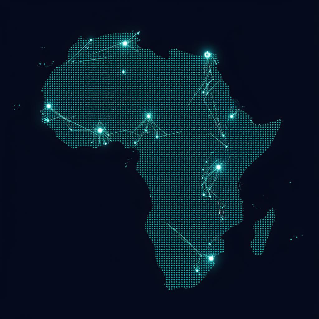 Map of Africa with Globopay coverage nodes